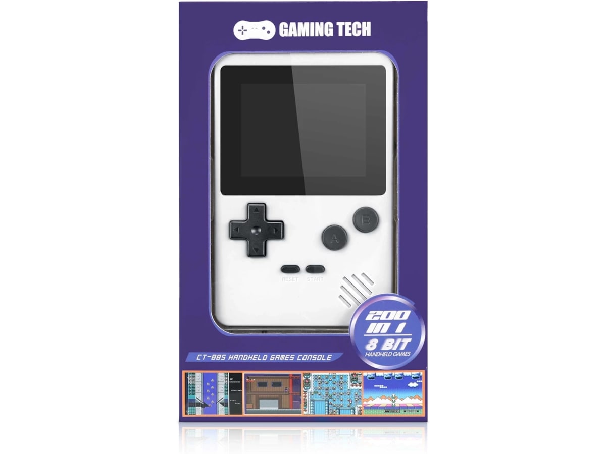Gaming Tech CT-885 8-bit portabel spelkonsol (vit) Handhållna spelkonsoler