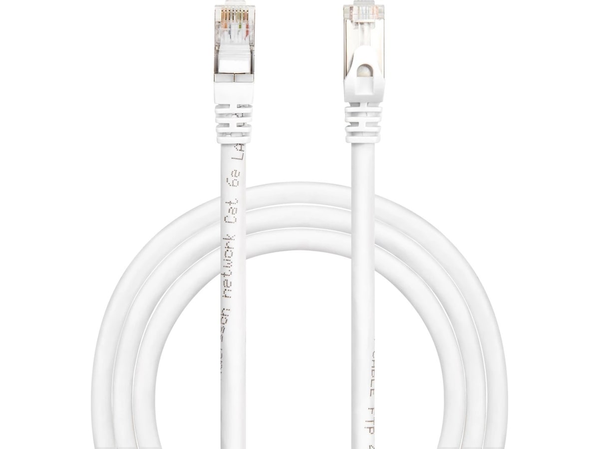 Nätverkskabel CAT6e 0,5m (vit) Nätverkskablar