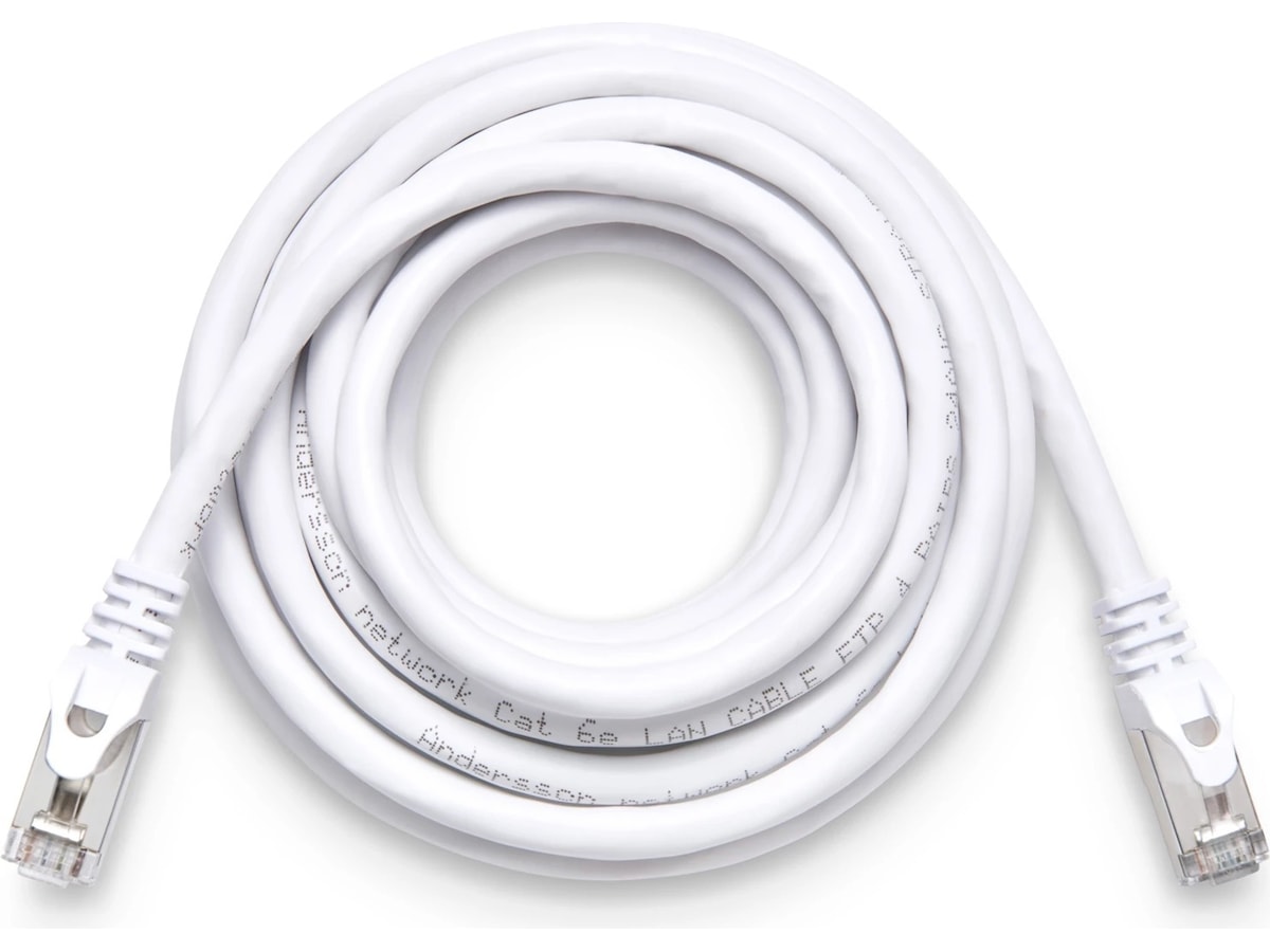 Nätverkskabel CAT6e 3m (vit) Nätverkskablar