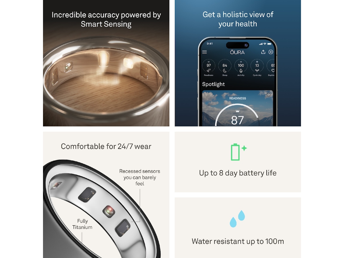 Oura Ring 4 Smart Ring str. 8 (stealth) Smart ring