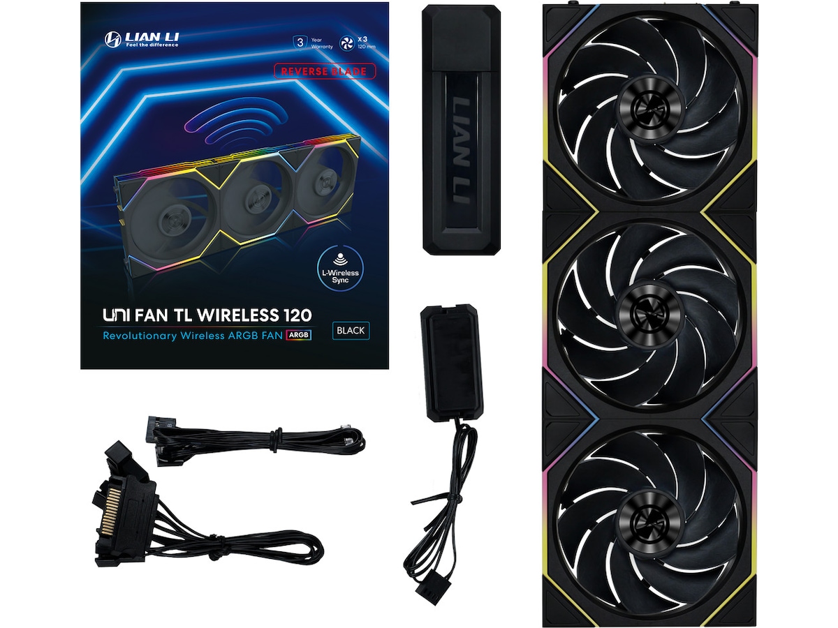 Lian Li UNI FAN TL Wireless Reverse 3pk (svart) Fläkt