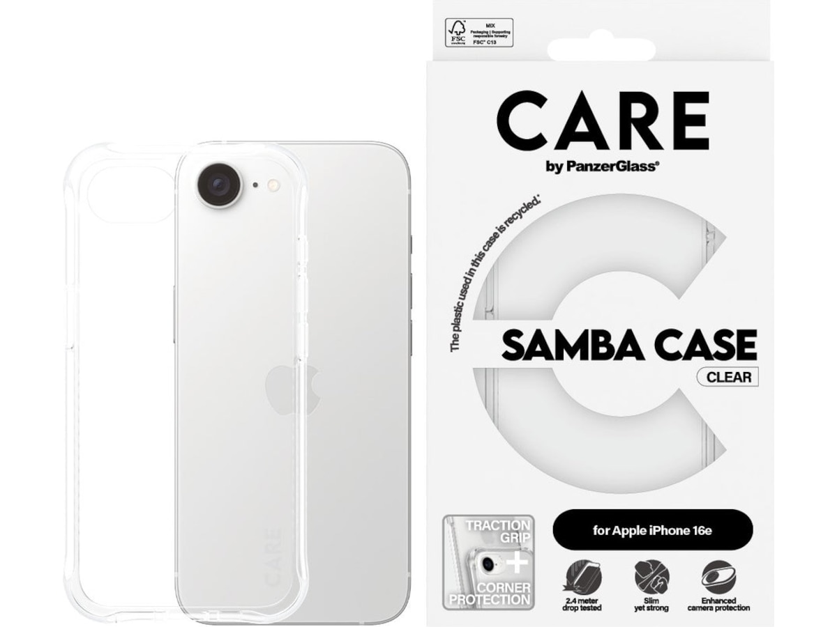 PanzerGlass CARE iPhone 16e Fashion skal (transparent) Mobilskal