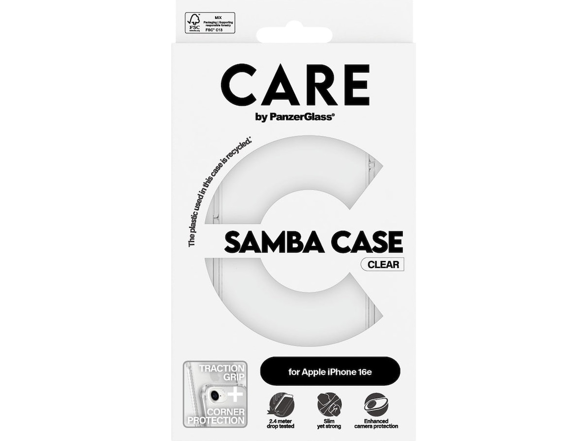 PanzerGlass CARE iPhone 16e Fashion skal (transparent) Mobilskal