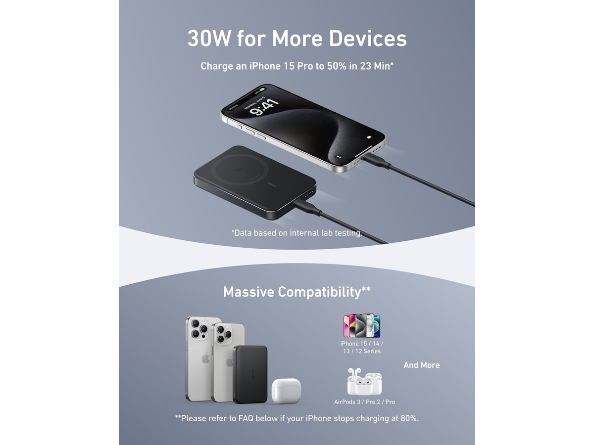 Anker MagGo Powerbank 10.000mAh (svart) Powerbank