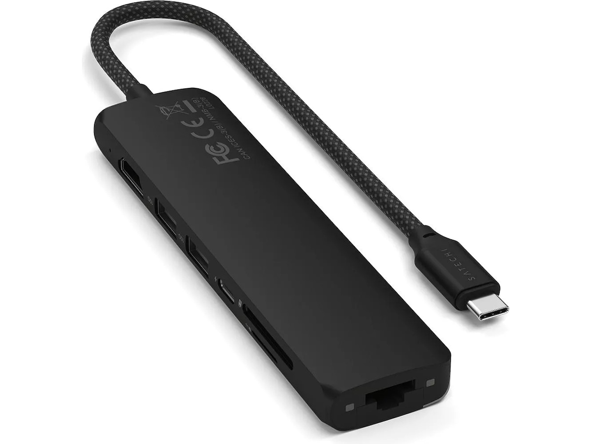 Satechi 7-i-1 Slim Multiport docking (svart) Dockningsstation och USB-hub