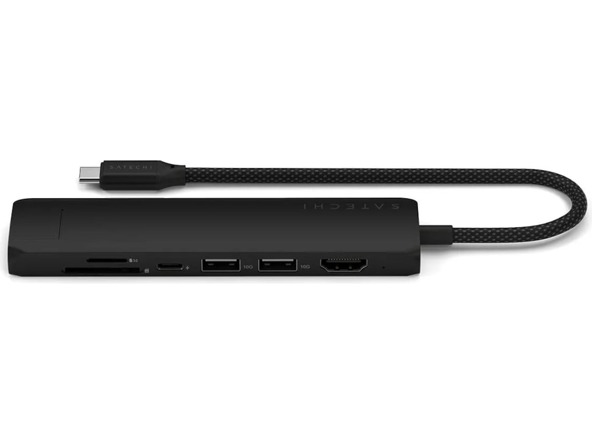 Satechi 7-i-1 Slim Multiport docking (svart) Dockningsstation och USB-hub