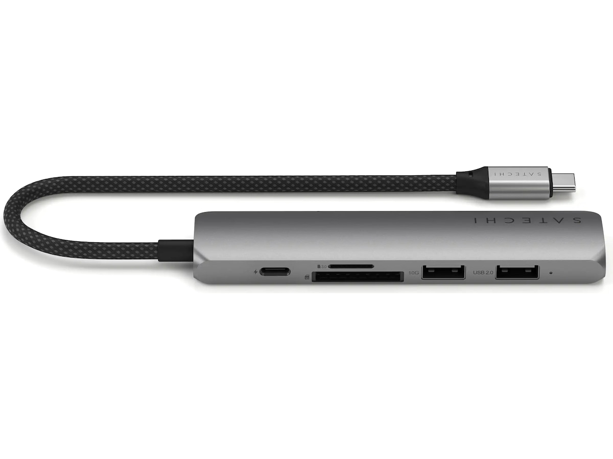 Satechi 6-i-1 Slim Multiport docking (rymdgrå) Dockningsstation och USB-hub