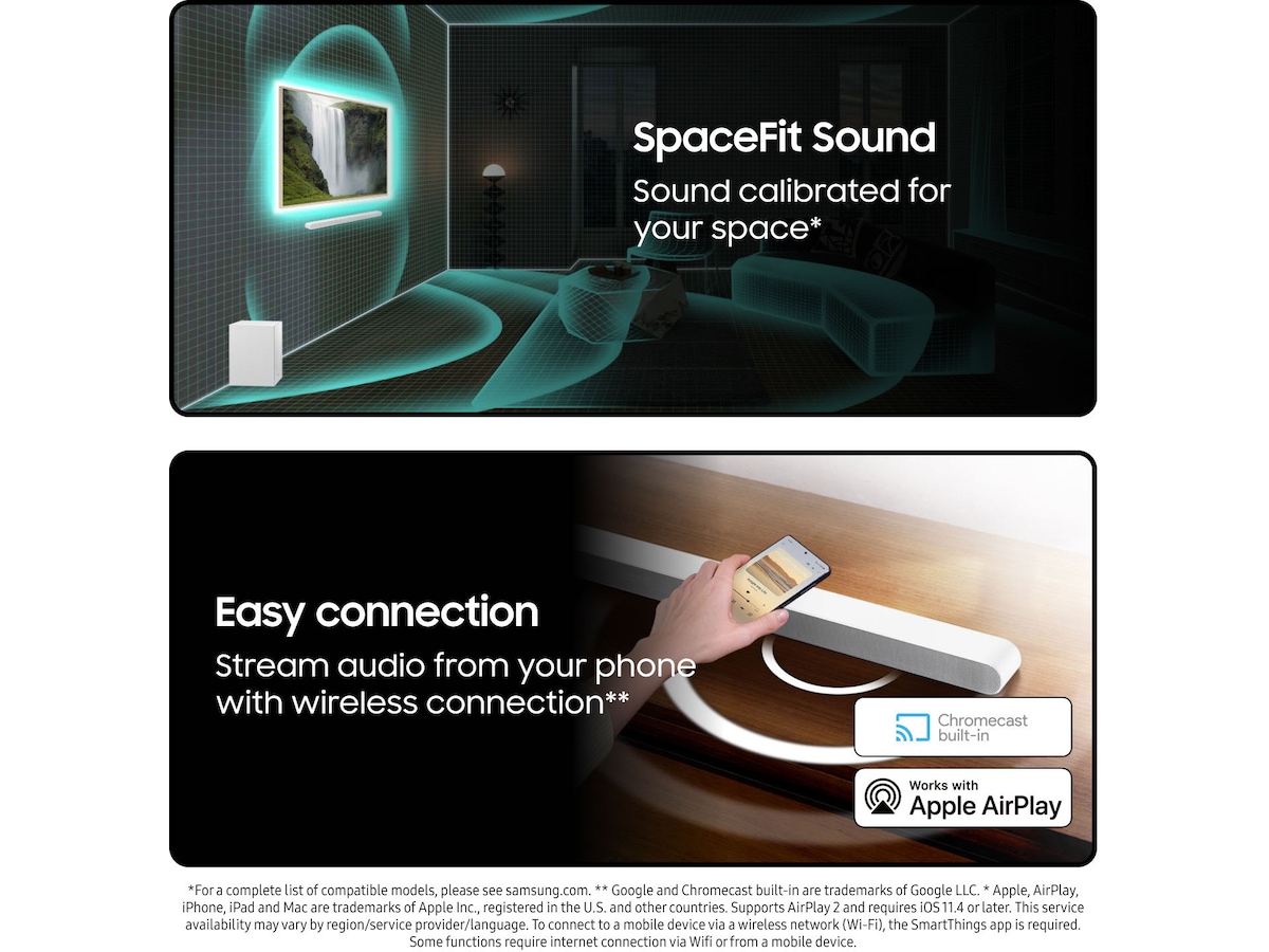 Samsung HW-S711D soundbar med subwoofer (vit) -B-Grade Demo Hi-Fi/stereo/DVD
