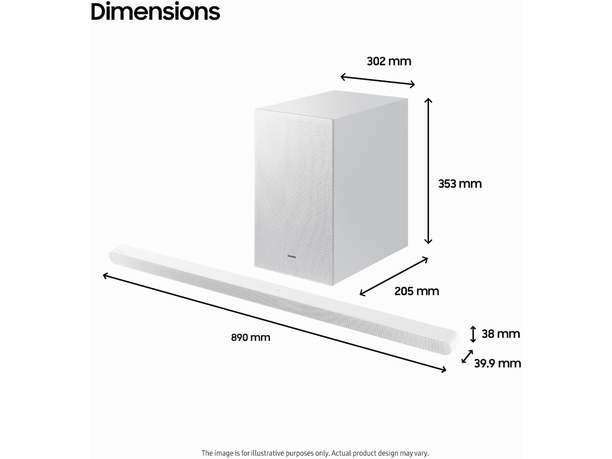 Samsung HW-S711D soundbar med subwoofer (vit) -B-Grade Demo Hi-Fi/stereo/DVD