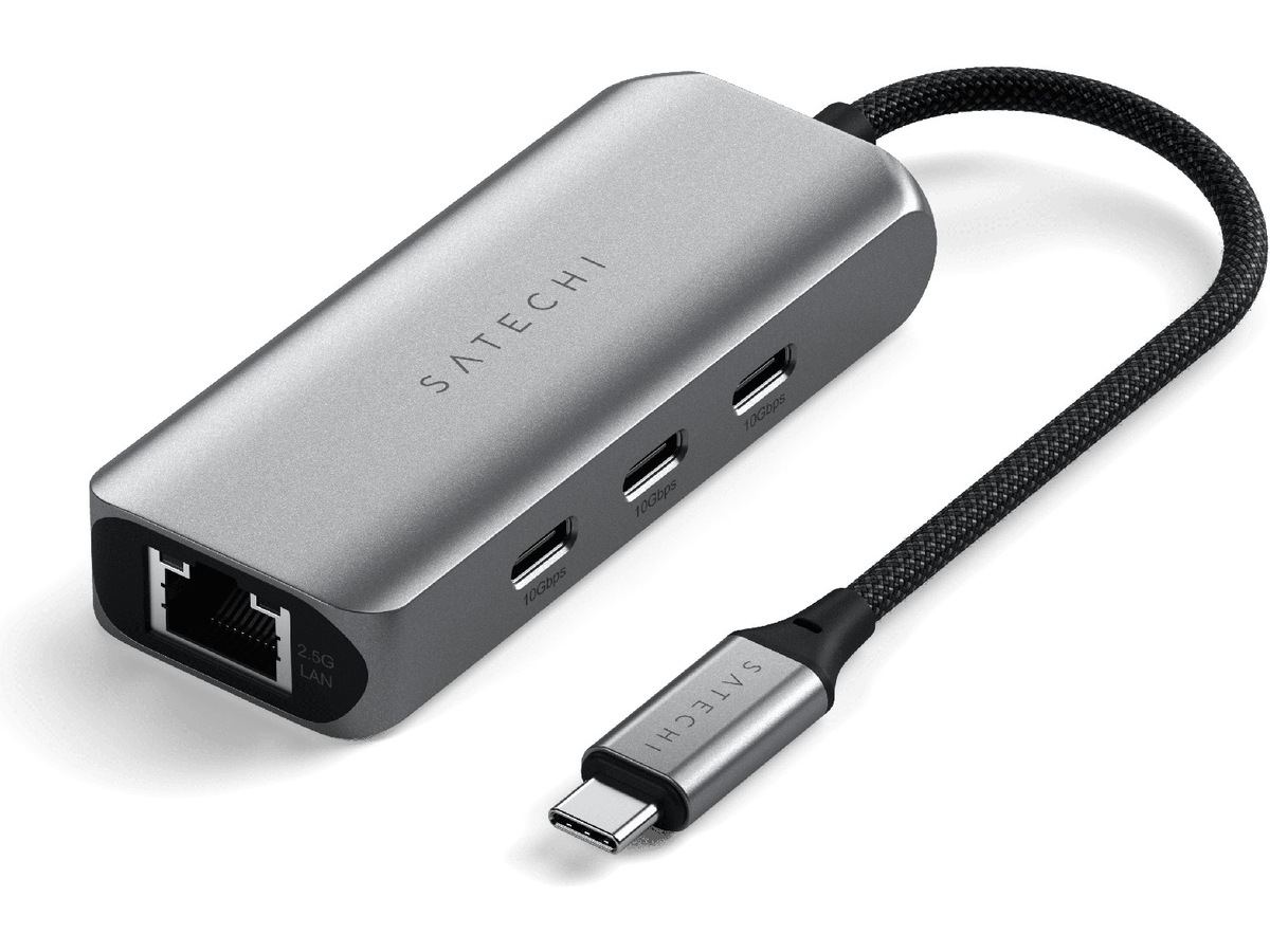 Satechi 4-in-1 USB-C och Ethernet docking (rymdgrå)