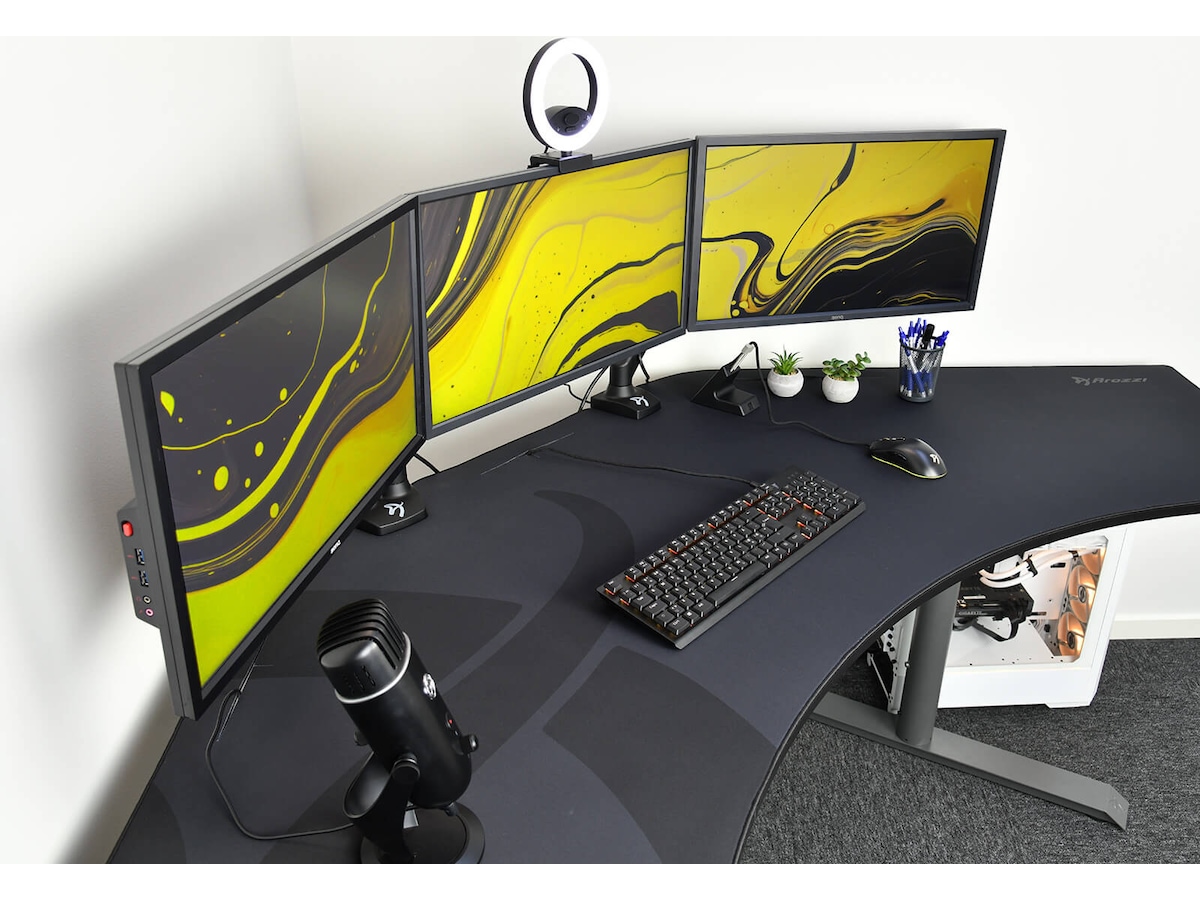 Arozzi Arena Angelo Gaming Desk (gun metal) Gamingdesk