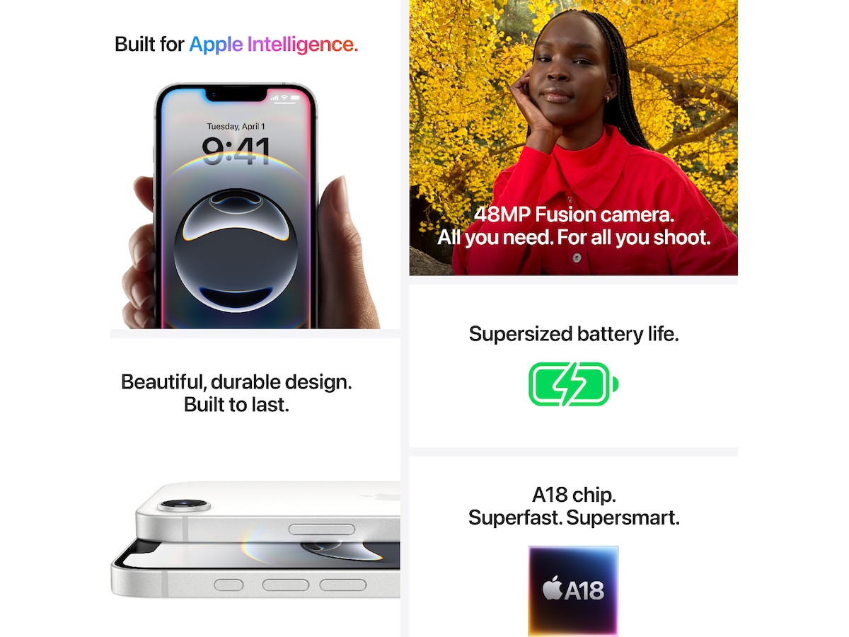 iPhone 16e 128GB (svart) Mobiltelefoner