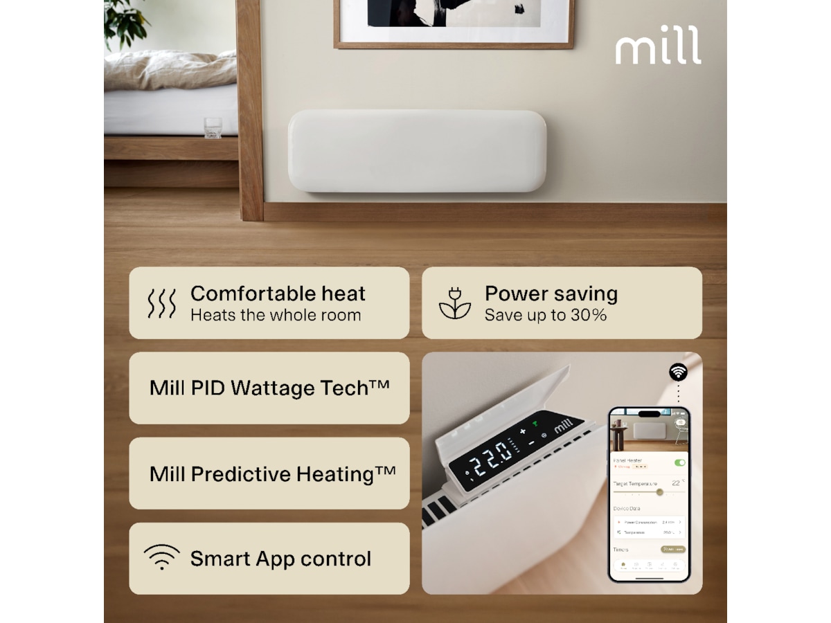 Mill Invisible Smart WiFi Gen 4 panelelement 500W Panelelement