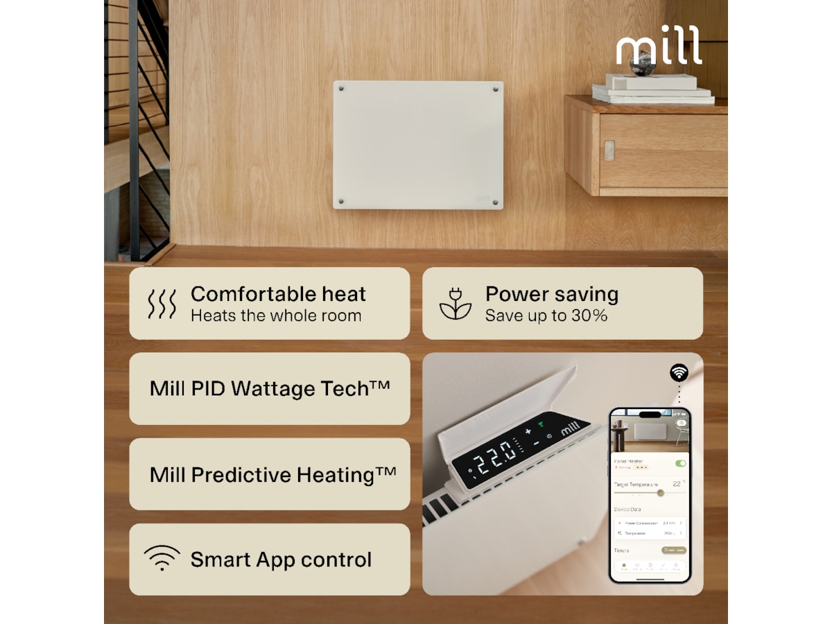 Mill Glass Smart WiFi Gen 4 panelugn 400W Panelelement