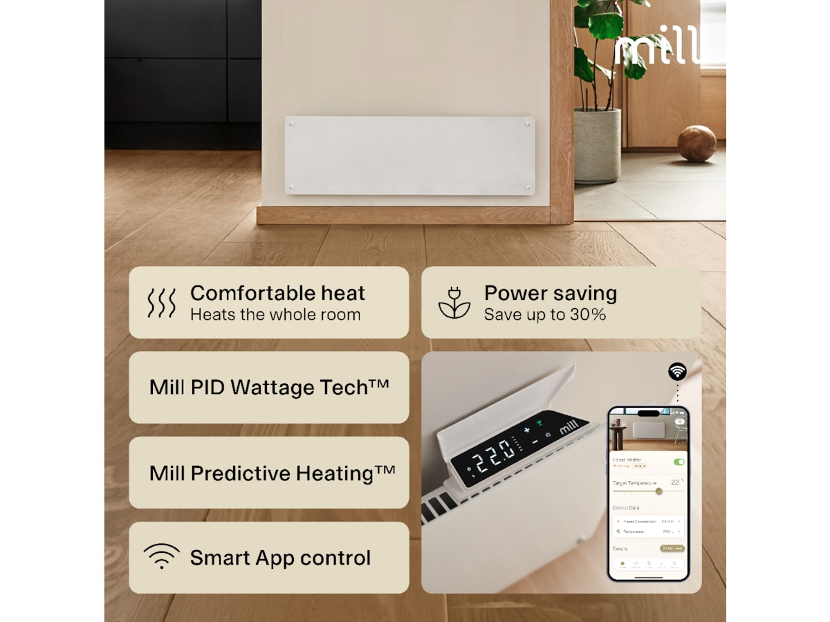 Mill Glass Smart WiFi Gen 4 panelugn 500W Panelelement