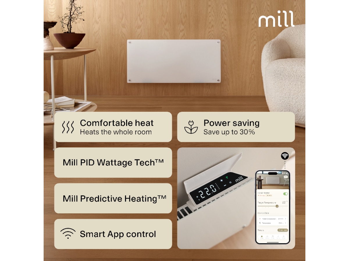 Mill Glass Smart WiFi Gen 4 panelugn 1000W Panelelement