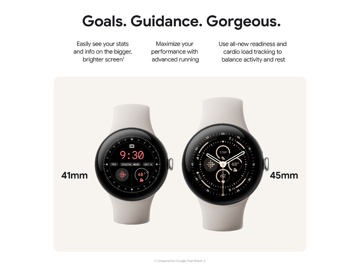 Google Pixel Watch 3 Large 45mm LTE (obsidian) -B-Grade Demo watches