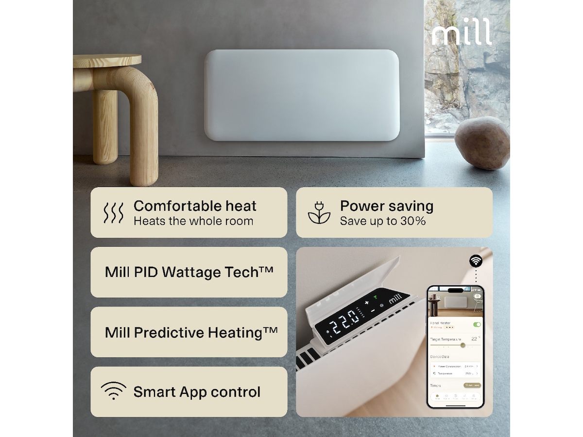 Mill Invisible Smart WiFi Gen 4 panelugn 1000W Panelelement