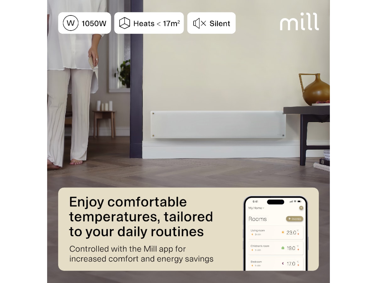 Mill Glass Smart WiFi Gen 4 panelelement 1050W Panelelement