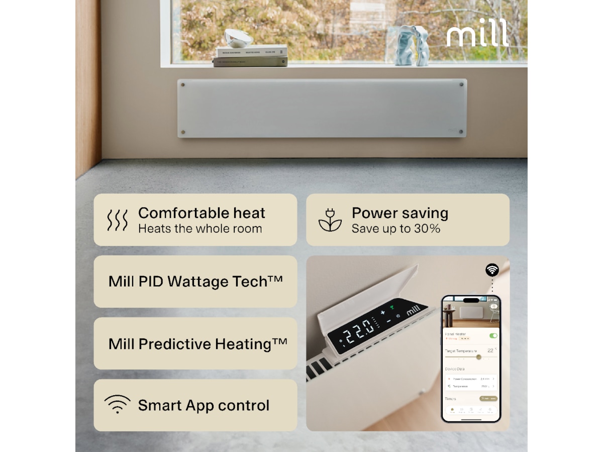 Mill Glass Smart WiFi Gen 4 panelelement 1050W Panelelement