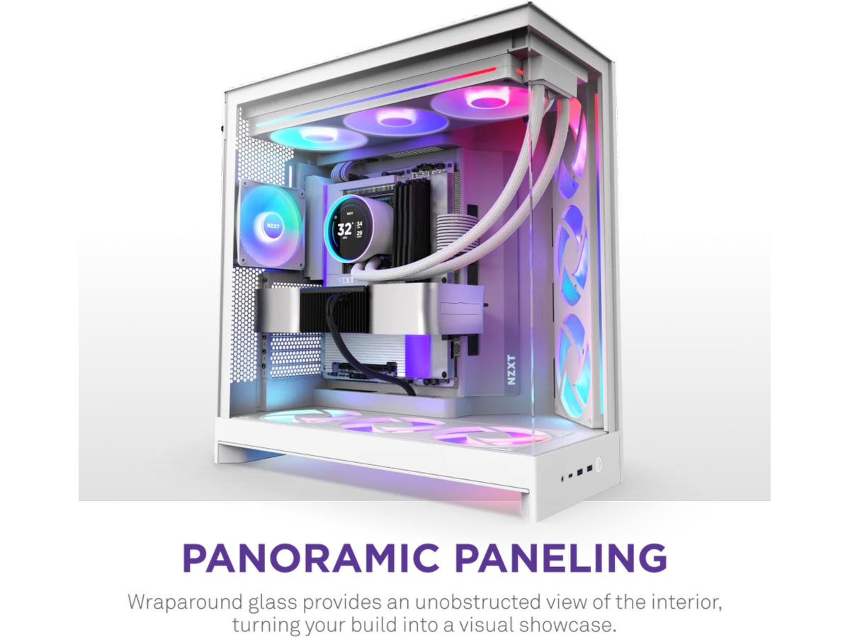 NZXT H9 Flow RGB+ Mid Tower (vit) Midi tower