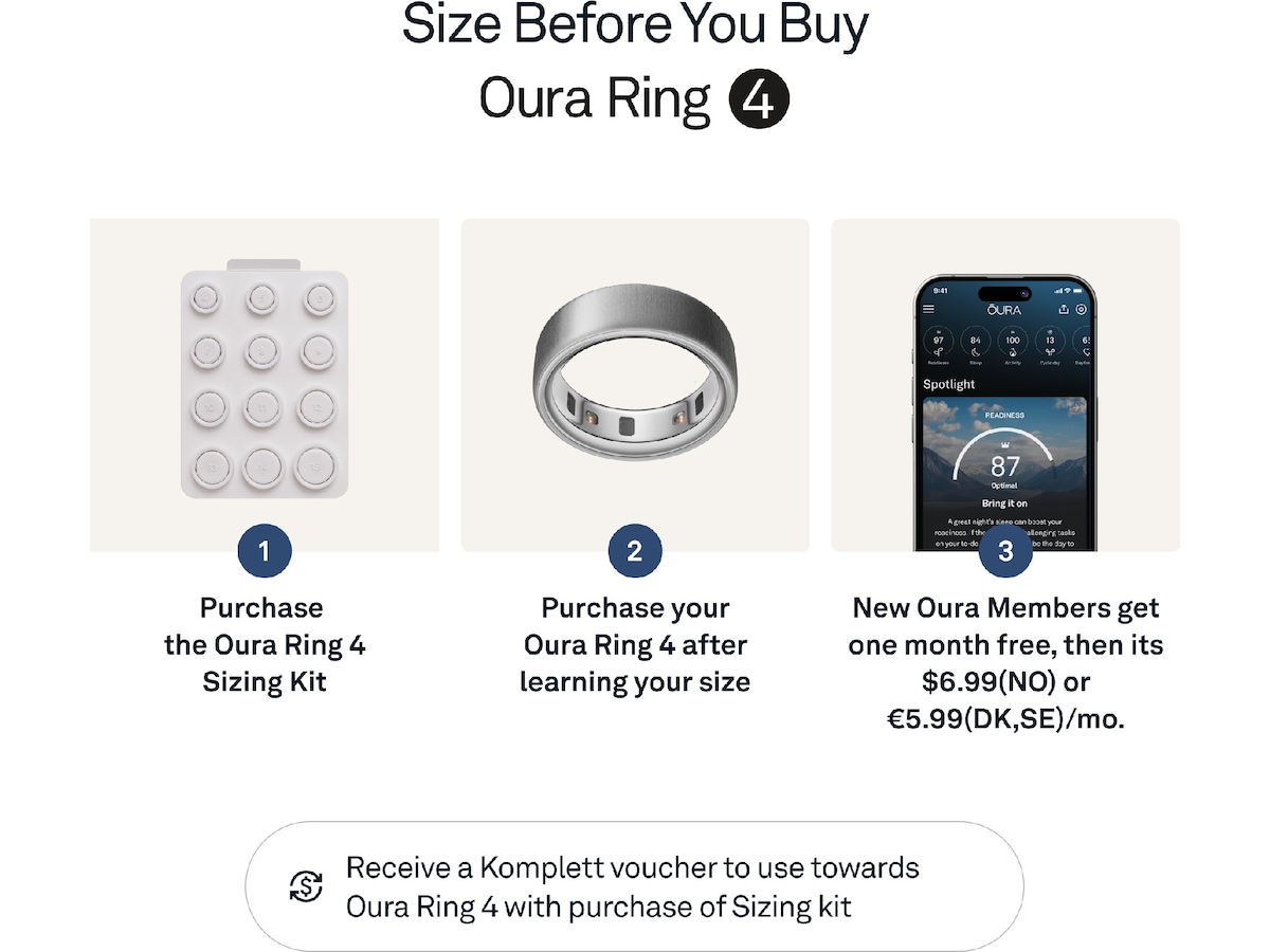Oura Ring 4 Smart Ring str. 6 (borstad silver) -B-Grade Demo tillbehör till mobiler & smartwatches