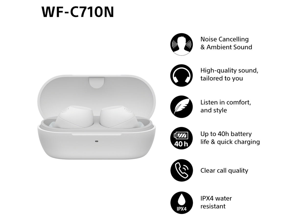 Sony WF-C710N  trådlösa hörlurar, In-ear med mikrofon (vit) In-ear hörlurar