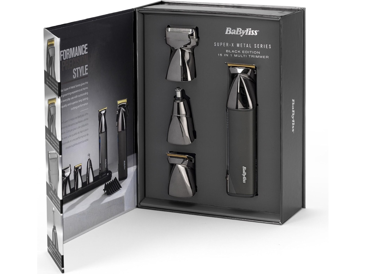BaByliss Super X Metal 15-i-1 trådlös multitrimmer (svart) Hårtrimmer