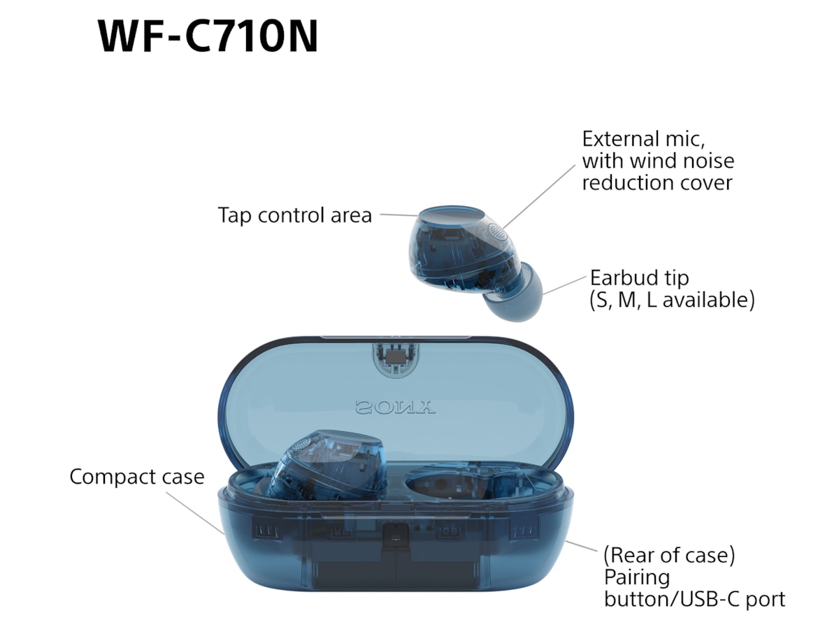 Sony WF-C710N  trådlösa hörlurar, In-ear med mikrofon (blå) In-ear hörlurar