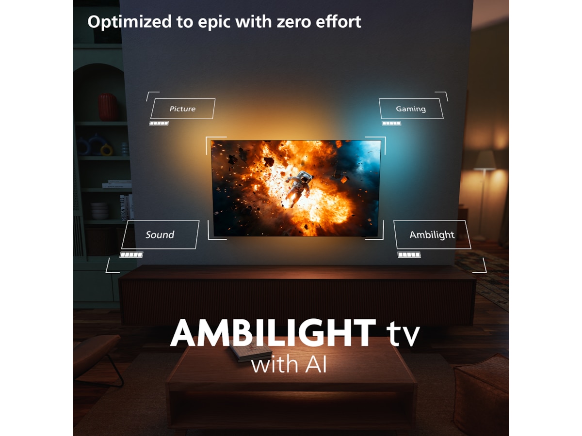 Philips 65" OLED910/12 OLED Plus Smart Ambilight AI TV (2025) 60 - 69 tums TV
