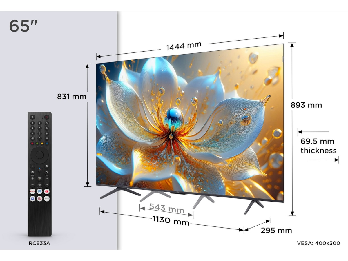 TCL 65" T8C 4K QLED Google TV (2025) 60 - 69 tums TV