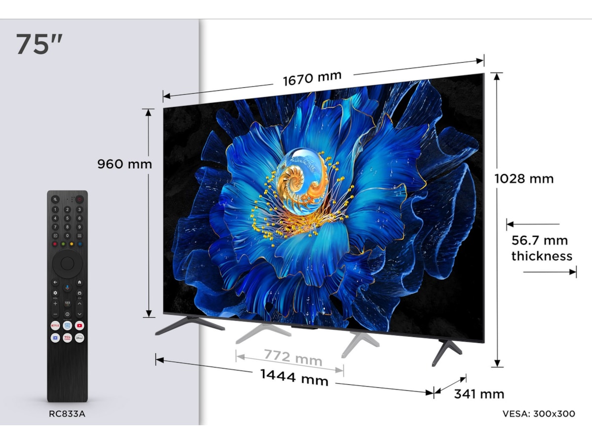 TCL 75" C69KS 4K QD-Mini LED Google TV 70 - 79 tums TV