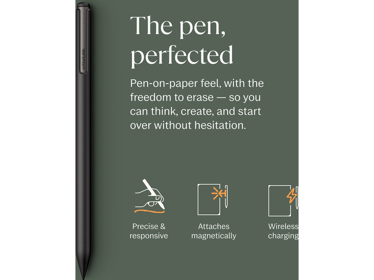 reMarkable Paper Pro 11,8" 64GB inkl. Marker Plus och Book Folio (svart skinn) Digitala anteckningsblock