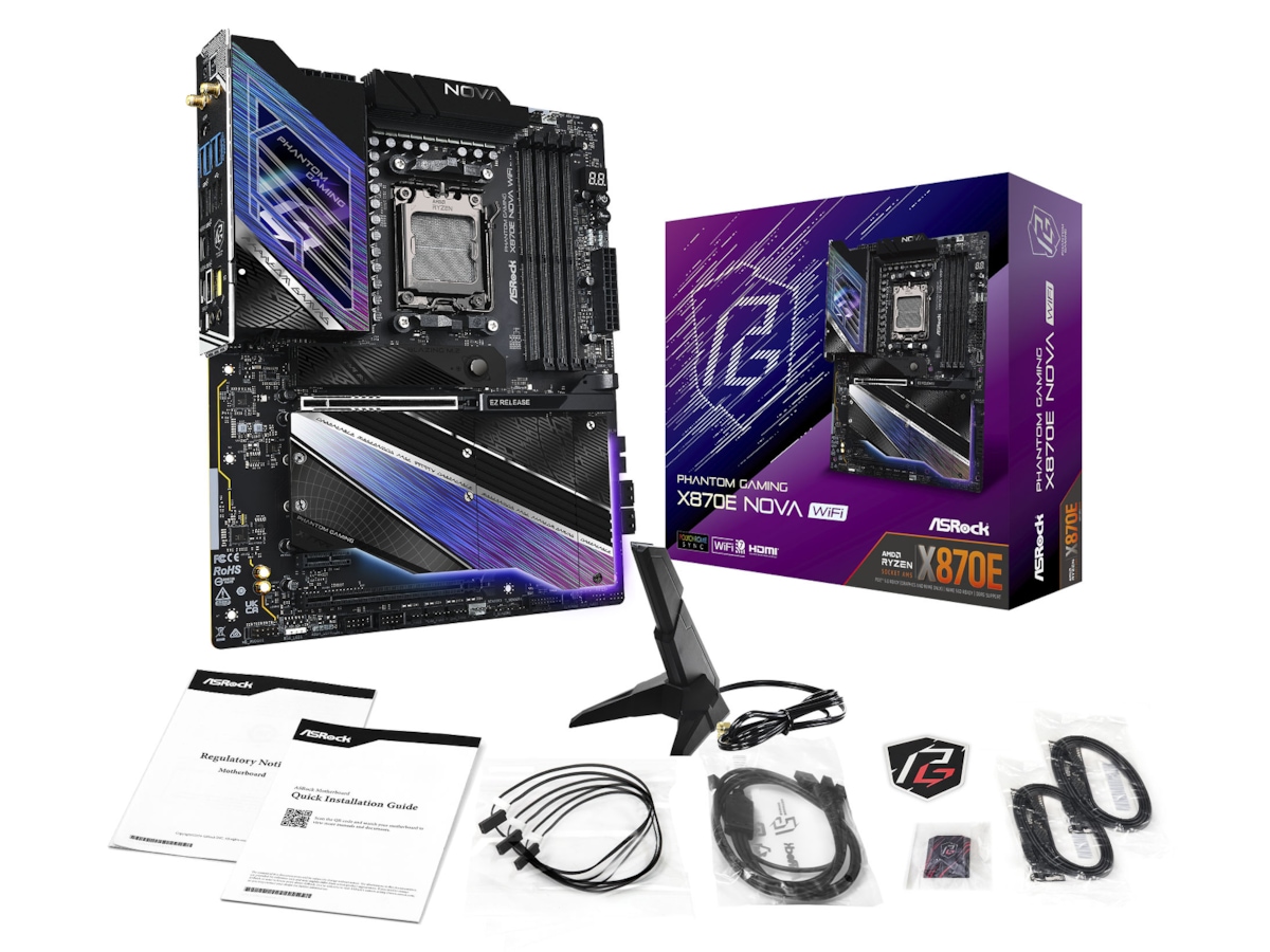 ASRock X870E Phantom Gaming Nova WiFi Moderkort -B-Grade Demo moderkort