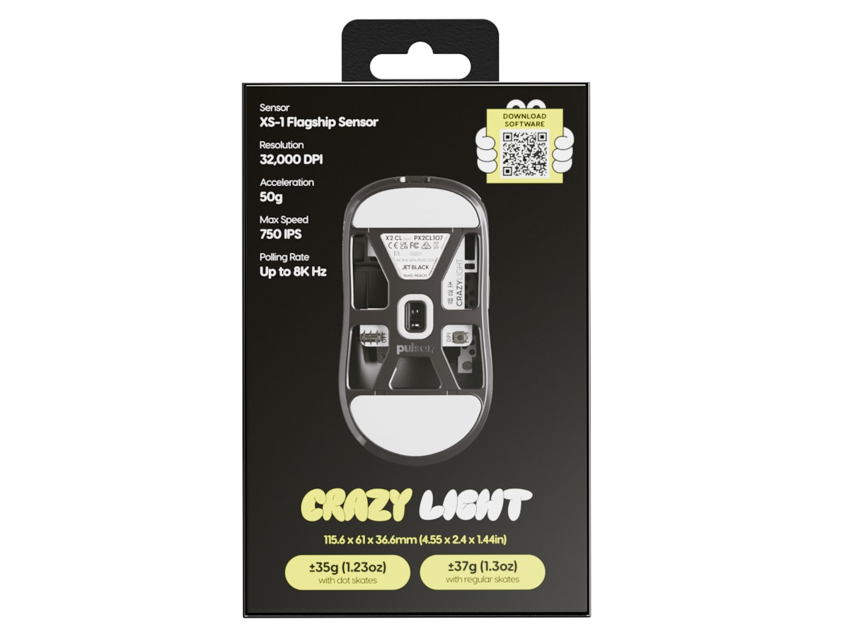 Pulsar X2 CrazyLight Trådlös Gamingmus (Jet Black) Gamingmus