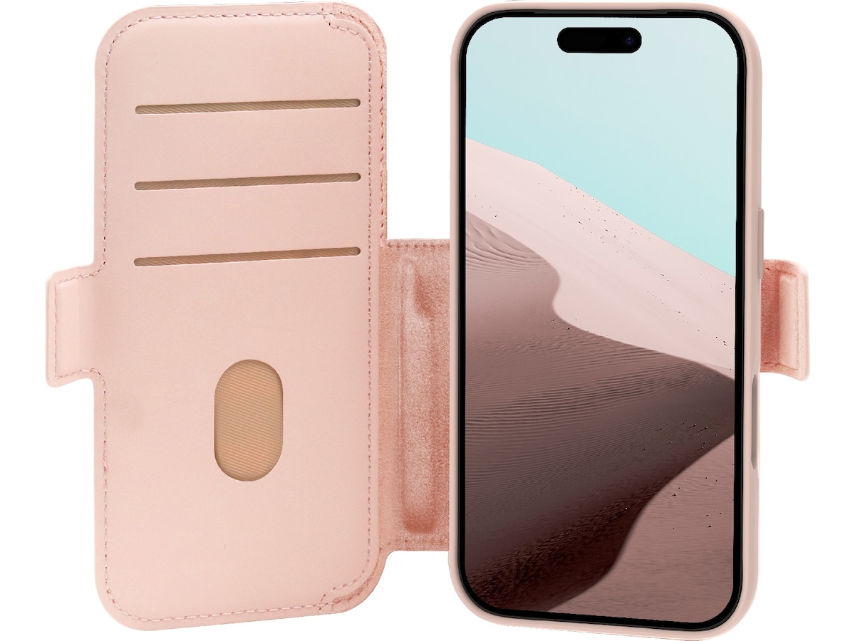 dbramante1928 iPhone 17 Pro Lynge 2-i-1 Plånboksfodral (pink sand) Mobilskal