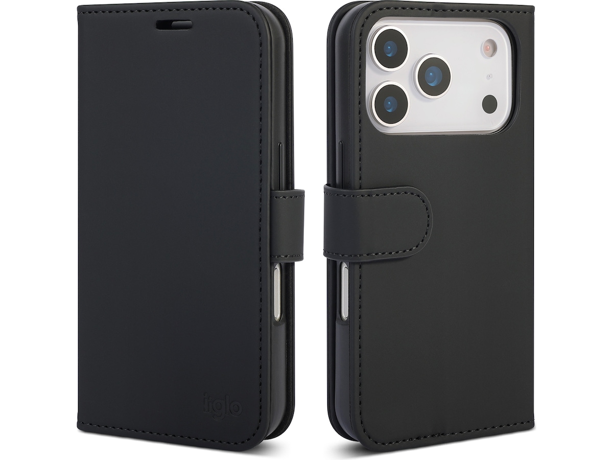 iiglo iPhone 17 Pro Plånboksfodral (svart)
