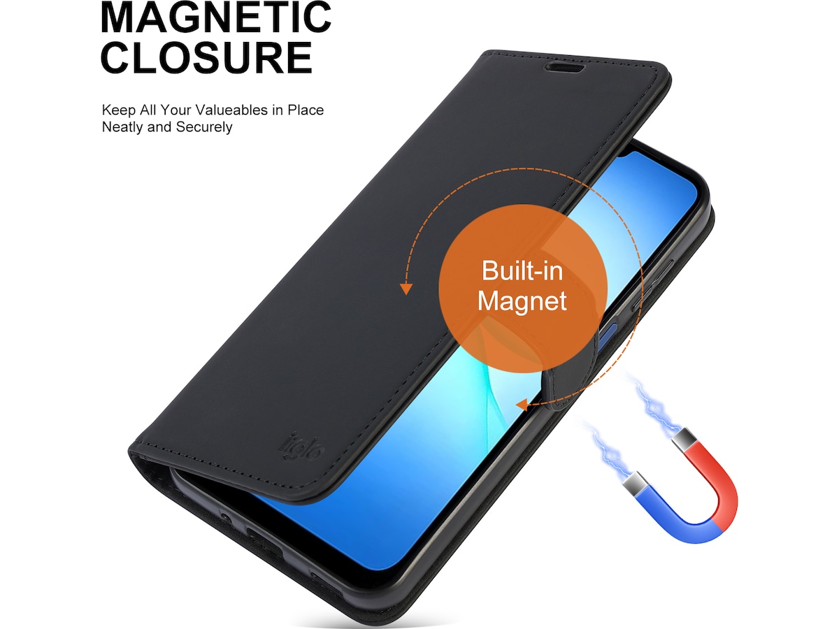 iiglo Galaxy A17 Plånboksfodral (svart) Mobilskal