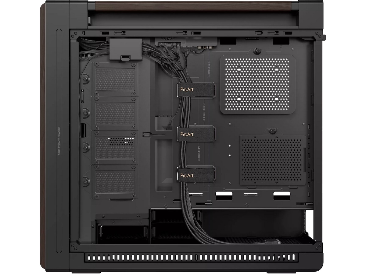 Asus PA602 PROART Walnut Wood Metal PWM Modern Mid Tower (svart) Mini/Micro/Nano tower