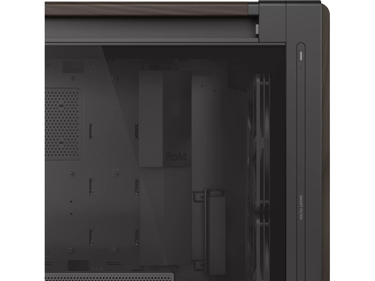 Asus PA602 PROART Walnut Wood TG PWM Modern Mid Tower (svart) Mini/Micro/Nano tower
