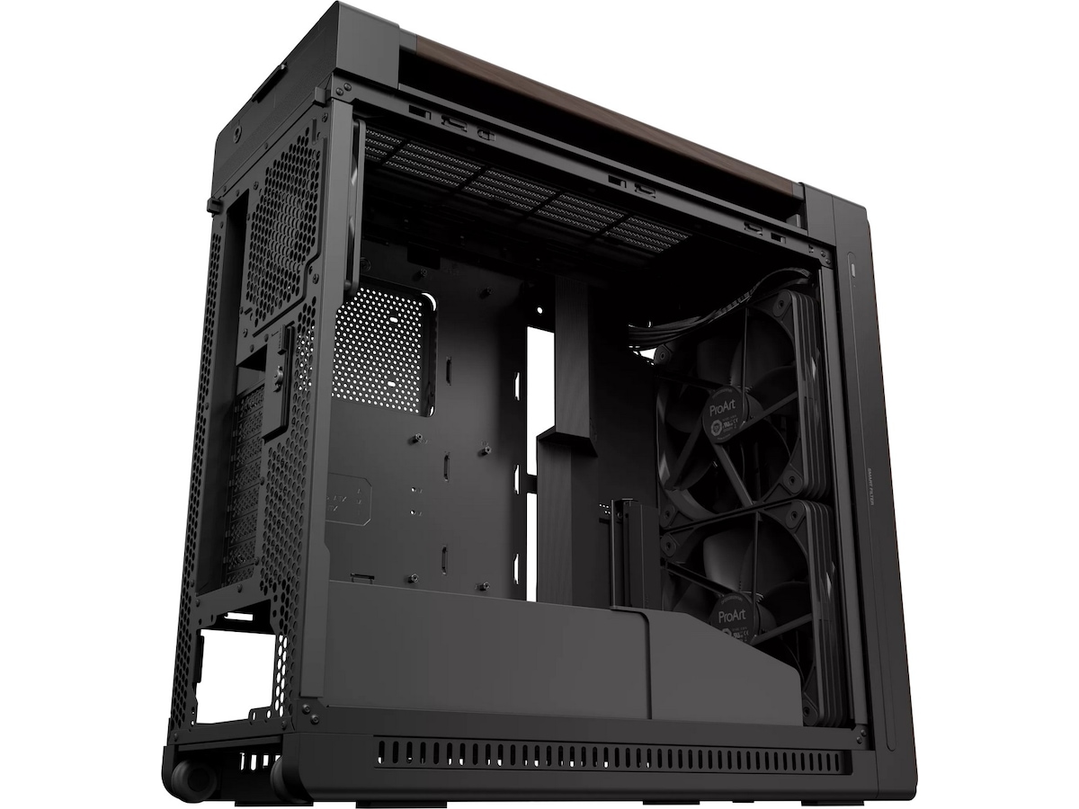 Asus PA602 PROART Walnut Wood TG PWM Modern Mid Tower (svart) Mini/Micro/Nano tower