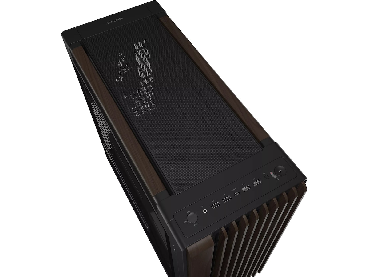 Asus PA602 PROART Walnut Wood TG PWM Modern Mid Tower (svart) Mini/Micro/Nano tower