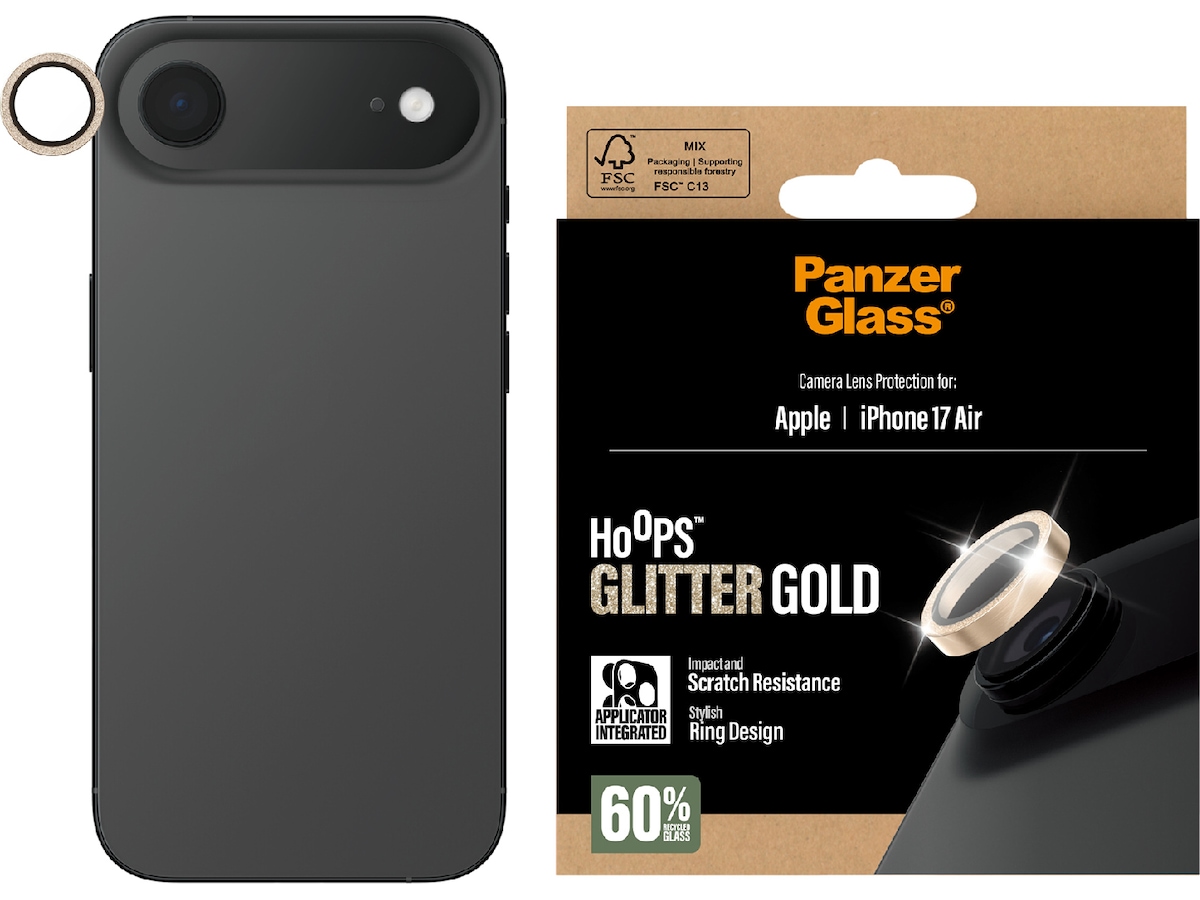 PanzerGlass iPhone Air Hoops Linsskydd (glitter gold) Skärmskydd mobiltelefon