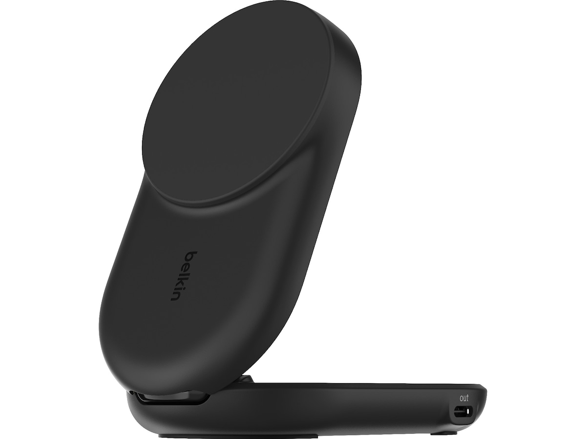 Belkin UltraCharge 2-i-1 Qi2 trådlös laddare (svart) Trådlös laddare
