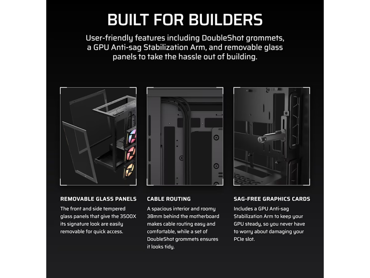 Corsair 3500X LXR LINK Mid Tower (svart) Midi tower