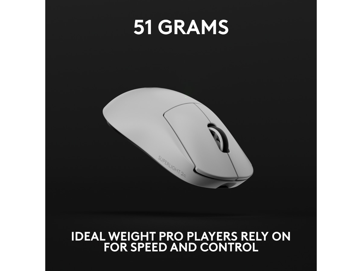Logitech Pro X Superlight 2c trådlös gamingmus (vit) Gamingmus
