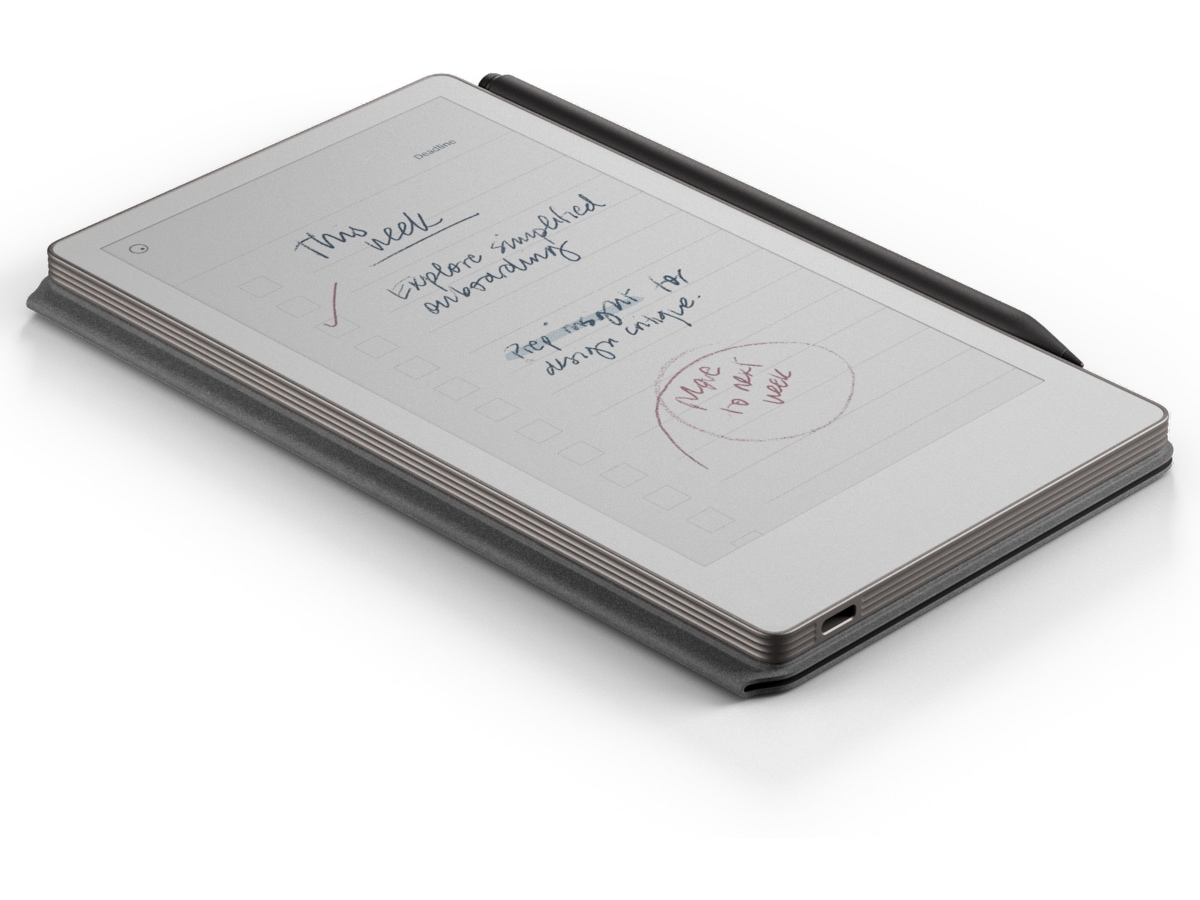 reMarkable Paper Pro 7.3" inkl. Marker Plus & Book Folio (svart skinn) Digitala anteckningsblock