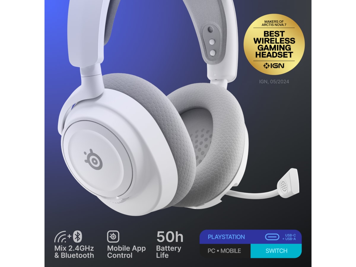 SteelSeries Arctis Nova 7P Gen 2 Trådlöst Gamingheadset (vit) Gamingheadset