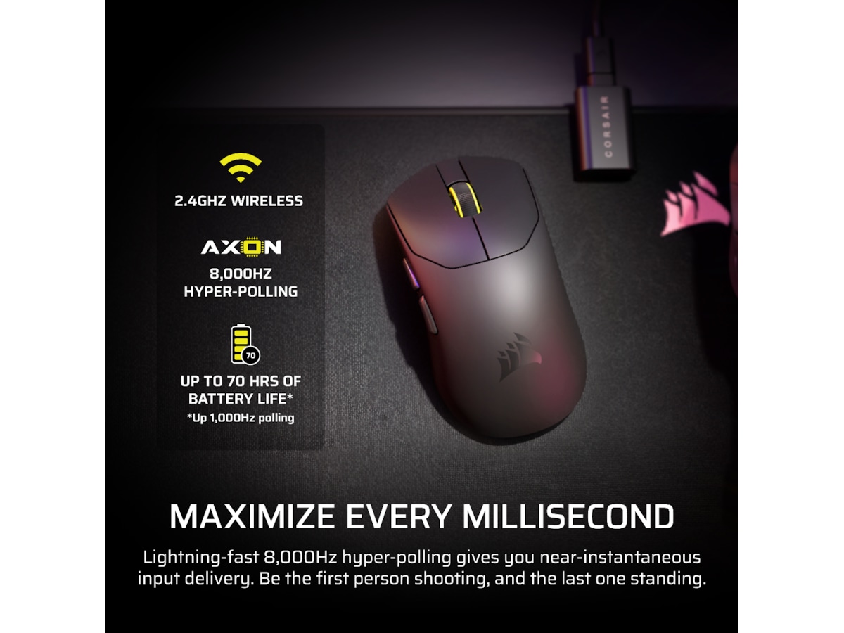 Corsair Sabre v2 Pro Ultralight Trådlös Gaming Mus (vit) Gamingmus