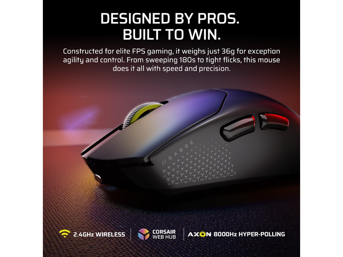 Corsair Sabre v2 Pro Ultralight Trådlös Gaming Mus (svart) Gamingmus
